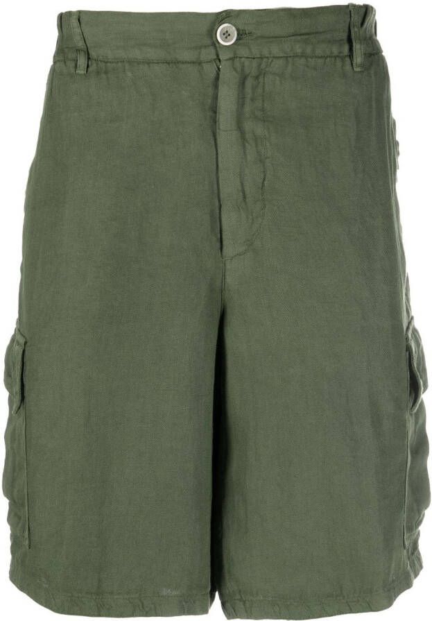 120% Lino Cargo shorts Groen