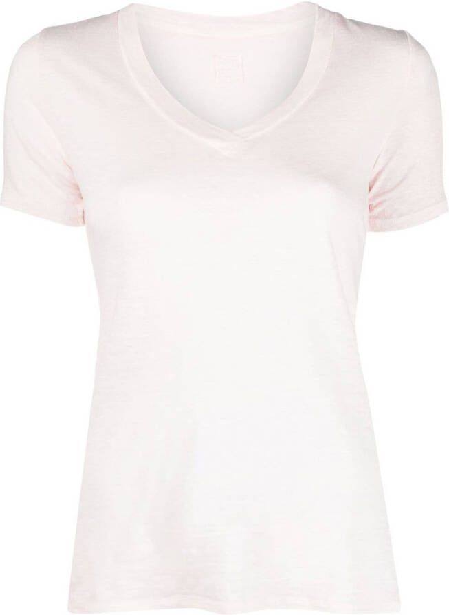 120% Lino T-shirt met ronde hals Roze