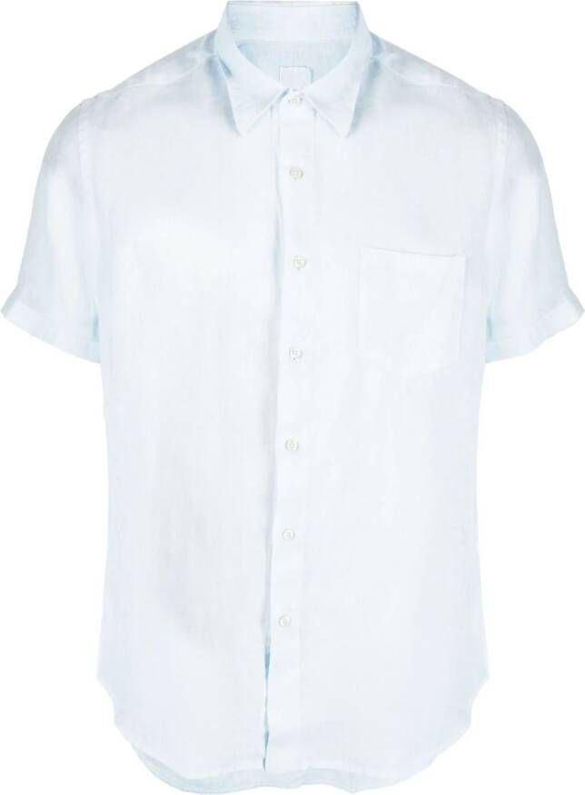 120% Lino Overhemd met textuur Blauw