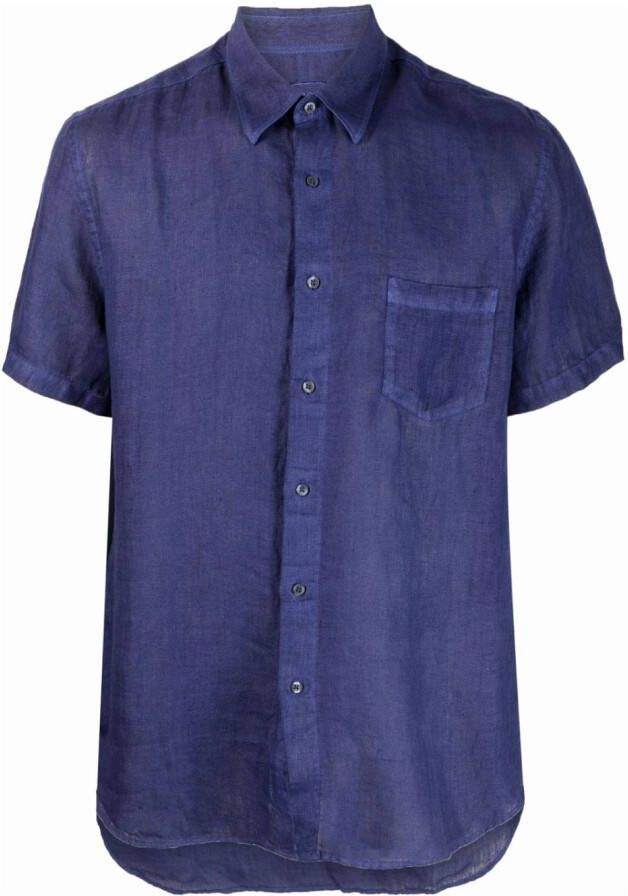 120% Lino Overhemd met textuur Blauw
