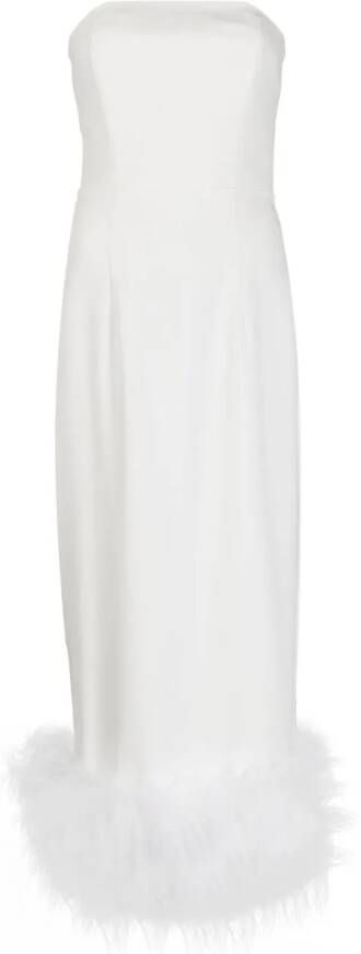 16Arlington Jurk met veren afwerking Wit