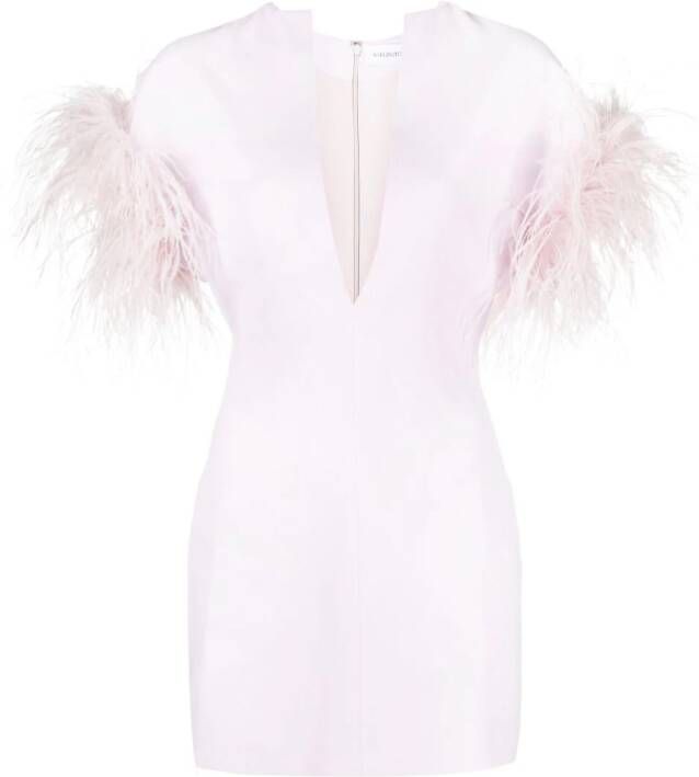 16Arlington Mini-jurk met veren afwerking Roze