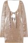 16Arlington Mini-jurk verfraaid met pailletten Beige - Thumbnail 1