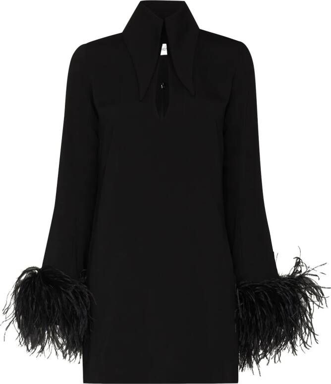 16Arlington Mini-jurk verfraaid met veren Zwart