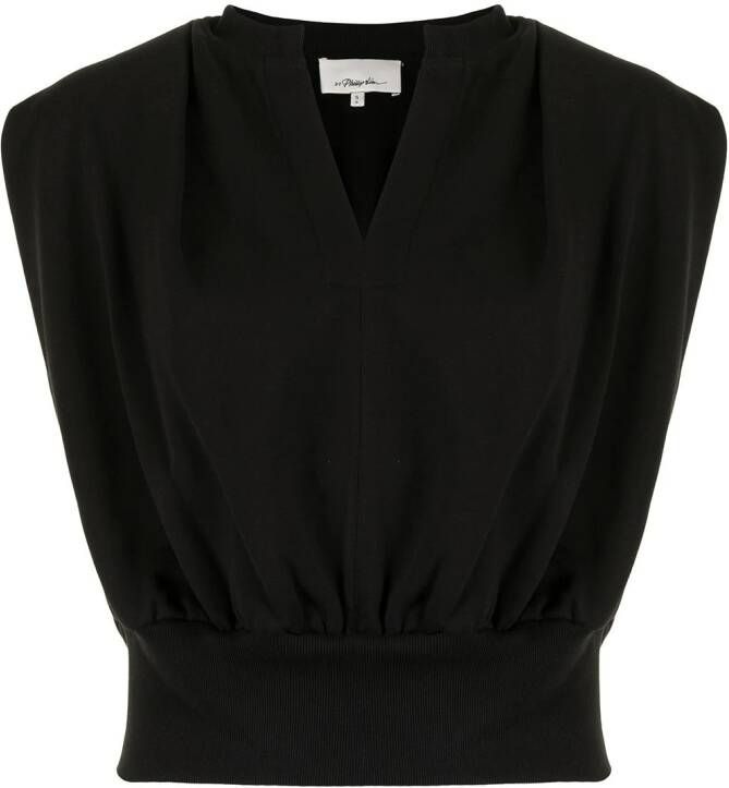 3.1 Phillip Lim French Terry mouwloze top Zwart