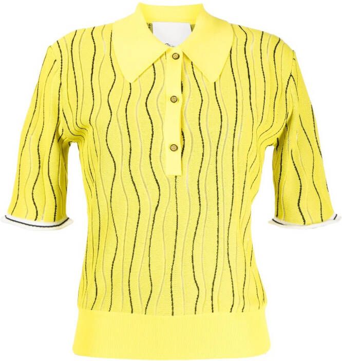 3.1 Phillip Lim Poloshirt met jacquard Geel