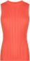 3.1 Phillip Lim Ribgebreide top Rood - Thumbnail 1