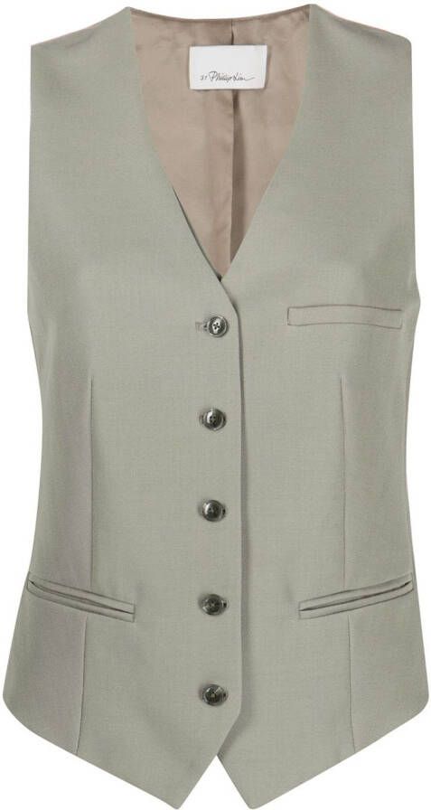 3.1 Phillip Lim Top met V-hals Grijs