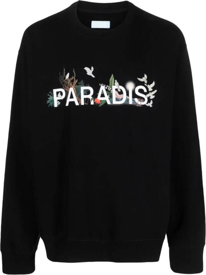 3.Paradis Bedrukte Logo Katoenen Sweatshirt Black Heren
