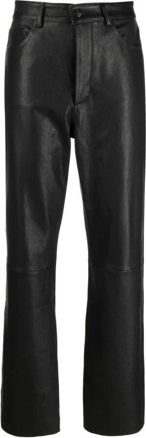 3x1 Leren broek Zwart
