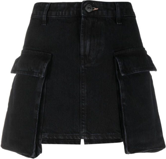 3x1 Mini-rok met opgestikte zak Zwart