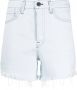 3x1 Shorts met gerafelde afwerking Blauw - Thumbnail 1