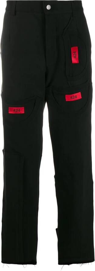 424 Broek met logopatch Zwart