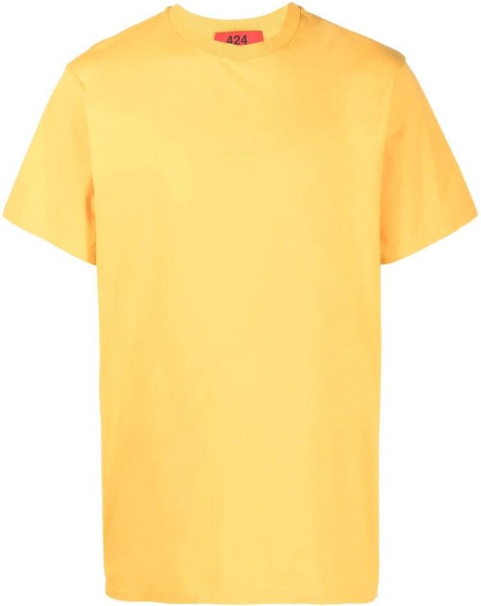 424 T-shirt met geborduurd logo Geel