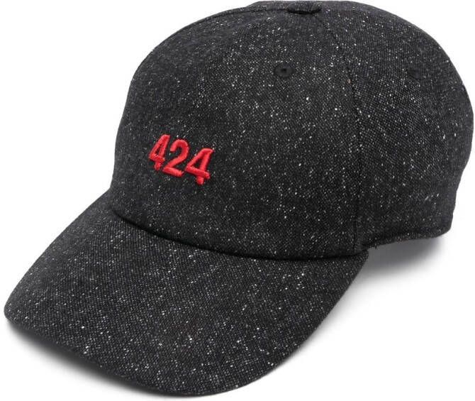 424 Honkbalpet met geborduurd logo Zwart