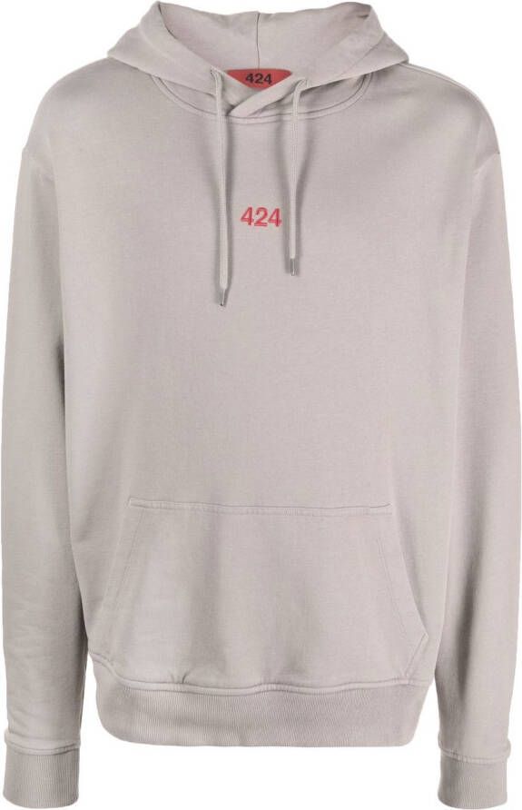 424 Hoodie met geborduurd logo Grijs