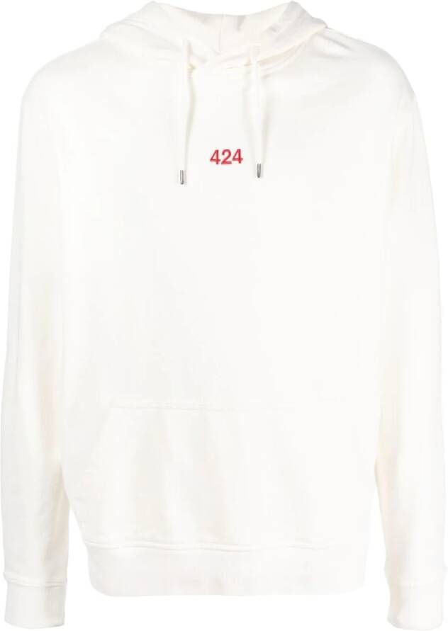 424 Hoodie met geborduurd logo Wit