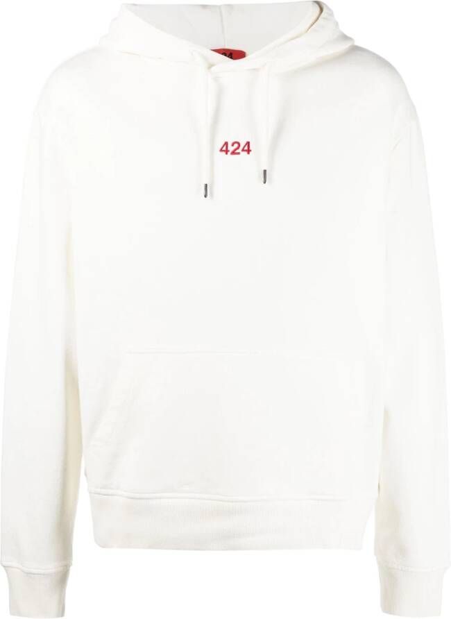 424 Hoodie met logoprint Wit