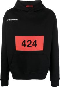 424 Hoodie met logoprint Zwart