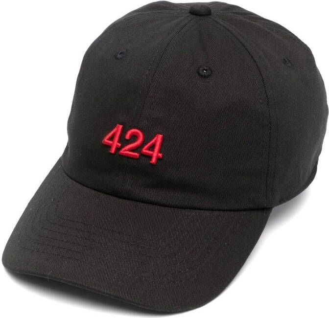 424 Honkbalpet met geborduurd logo Zwart