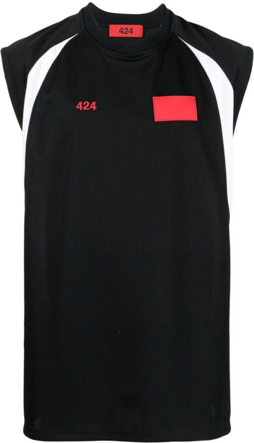 424 Mouwloos overhemd Zwart