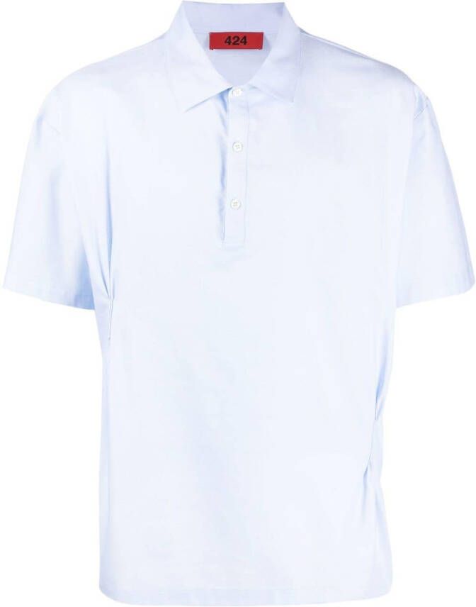 424 Overhemd met geplooid detail Blauw