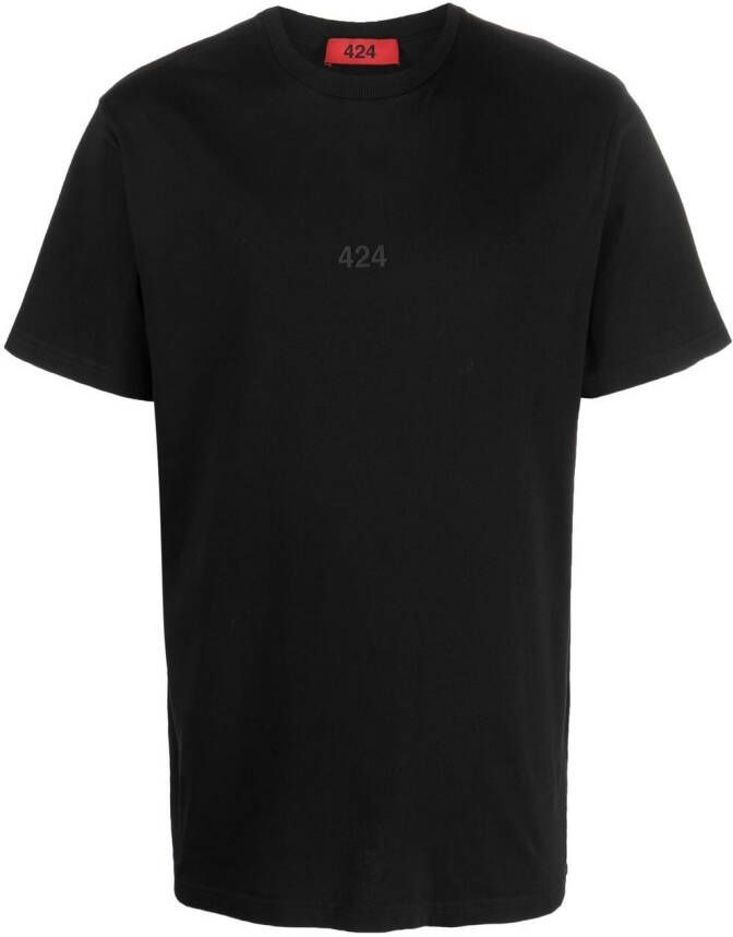 424 T-shirt met logo Zwart