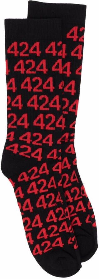 424 Sokken met logoprint Zwart