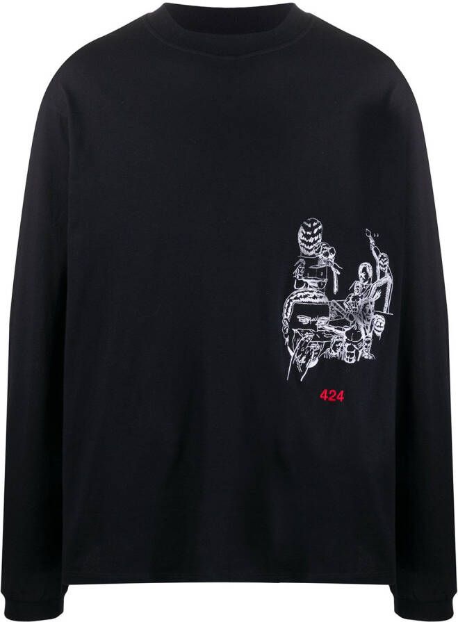 424 Sweater met borduurwerk Zwart