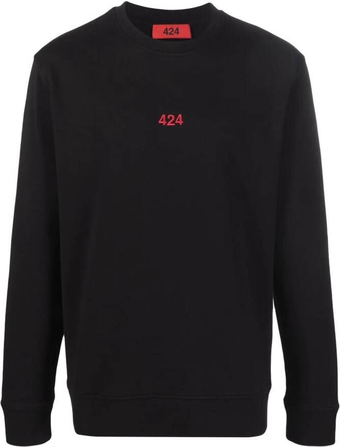 424 Sweater met logo Zwart