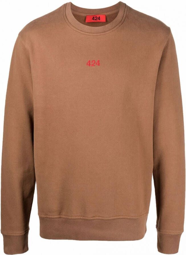 424 Sweater met logoprint Bruin