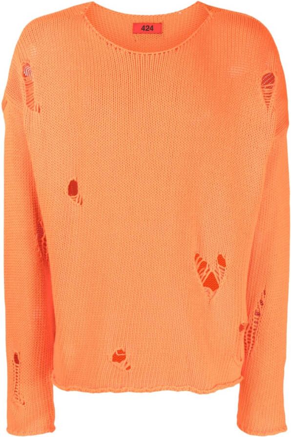 424 Sweater met ronde hals Oranje