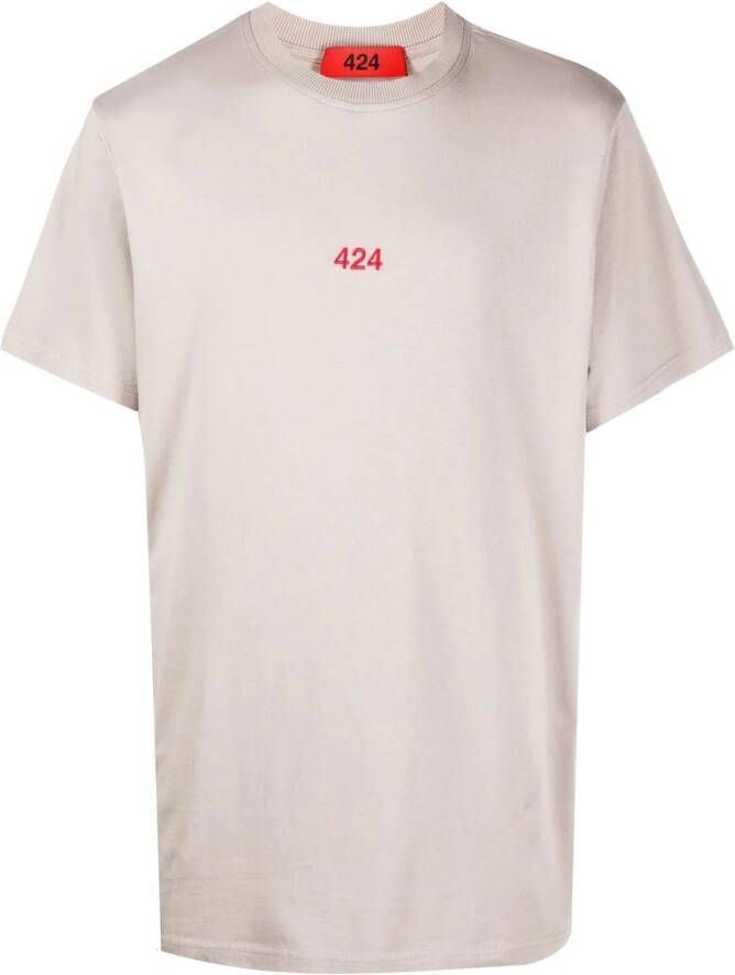 424 T-shirt met logo Beige