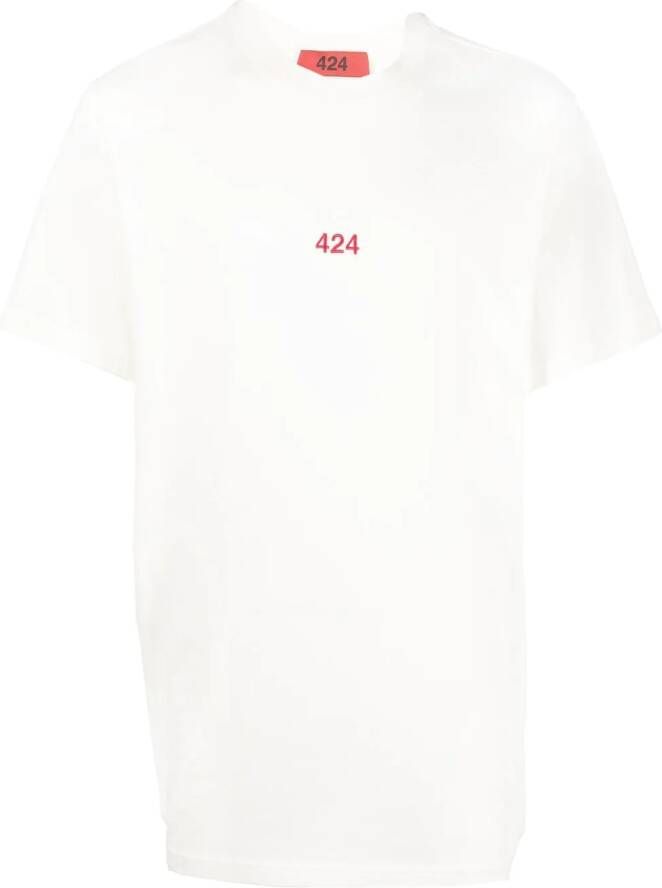 424 T-shirt met logo Wit