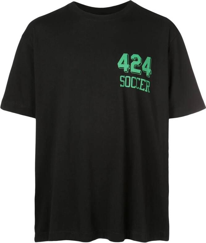 424 T-shirt met logo Zwart