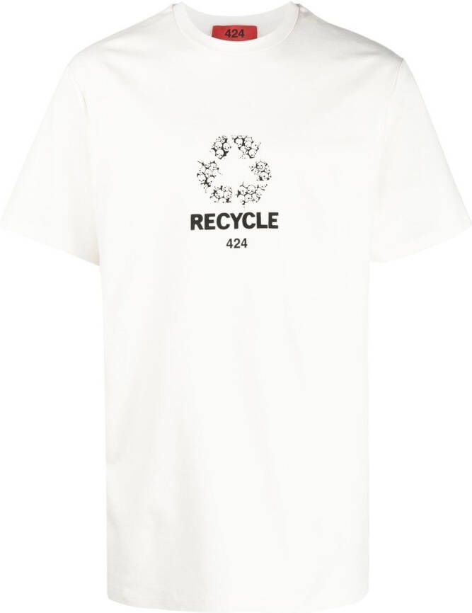 424 T-shirt met logoprint Wit