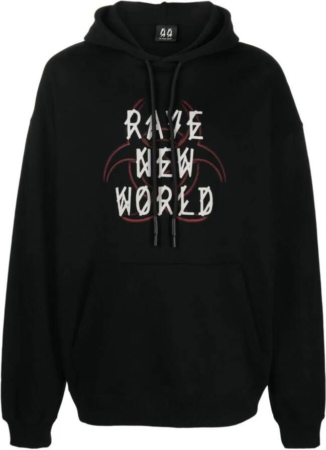 44 LABEL GROUP Hoodie met logoprint Zwart