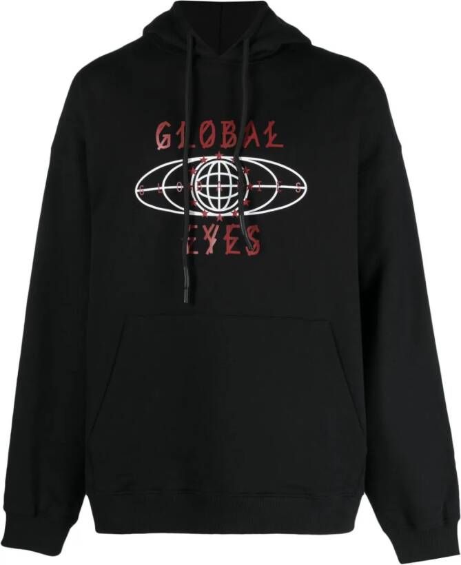 44 LABEL GROUP Hoodie met print Zwart