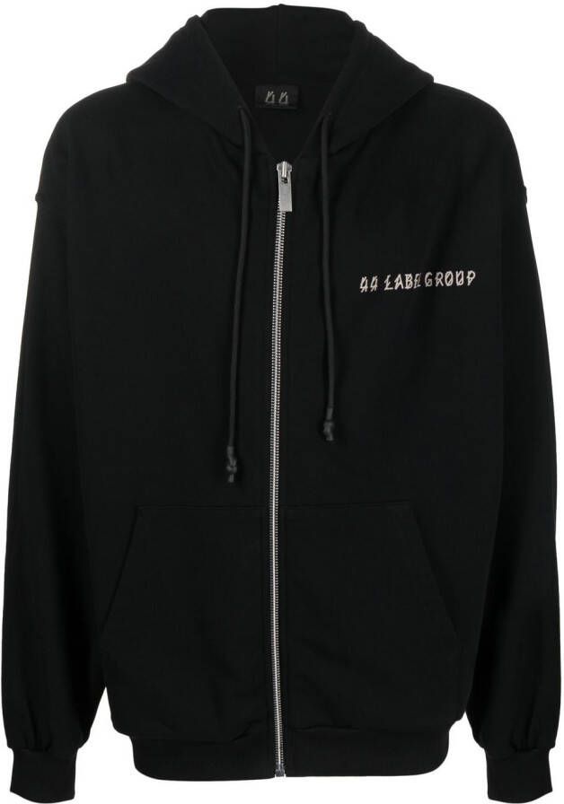 44 LABEL GROUP Hoodie met logoprint Zwart