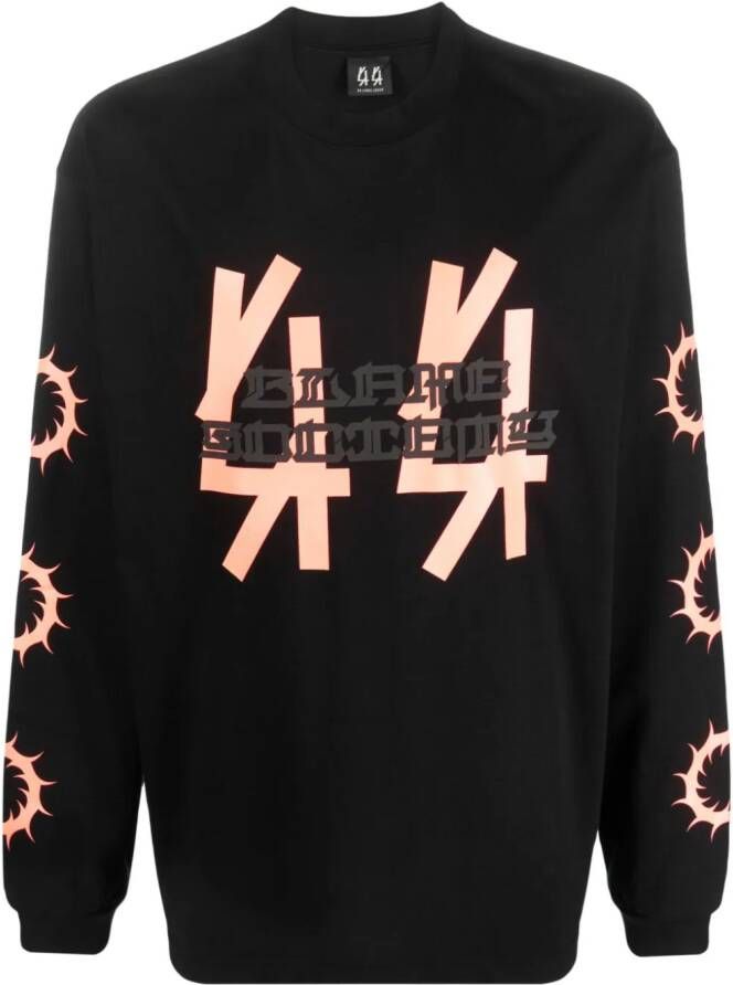 44 LABEL GROUP Katoenen T-shirt met grafische print Zwart