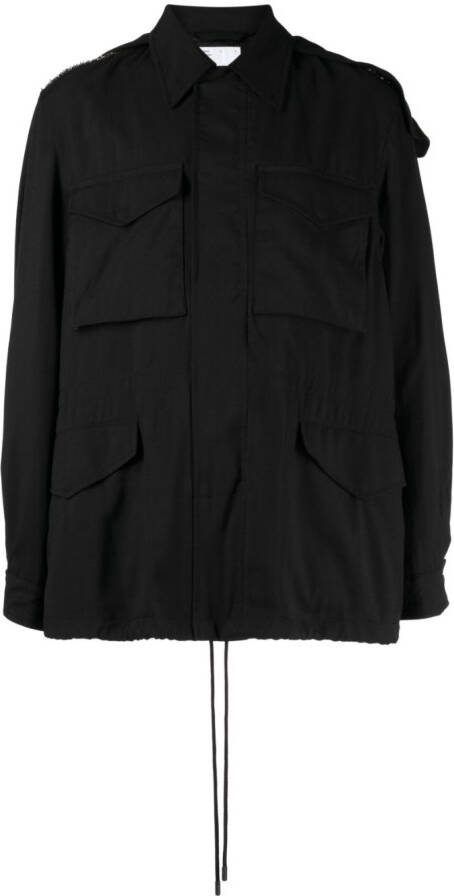 4SDESIGNS Bomberjack met contrast vlakken Zwart