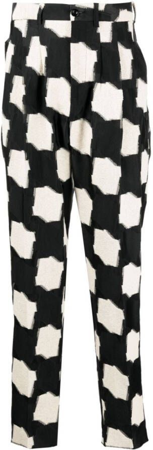 4SDESIGNS Broek met print Bruin