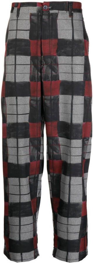 4SDESIGNS Geruite broek Grijs