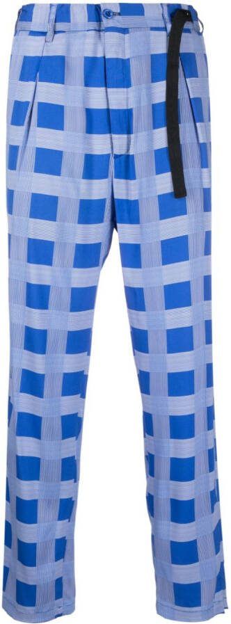 4SDESIGNS Geruite broek Blauw
