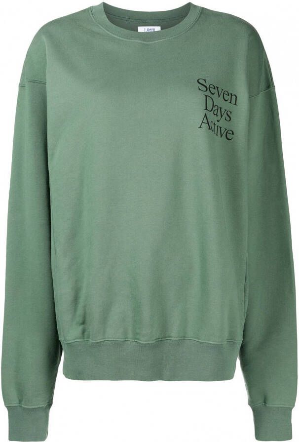 7 DAYS Active Sweater met logoprint Groen