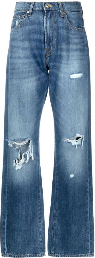 7 For All Mankind Jeans met gerafelde details Blauw