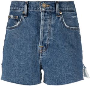 7 For All Mankind Ruby high-waisted denim shorts Blauw