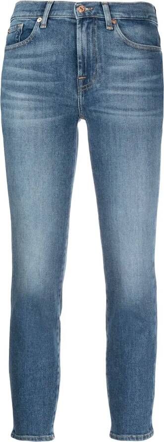 7 For All Mankind Skinny jeans dames katoen Elastane 29 Blauw