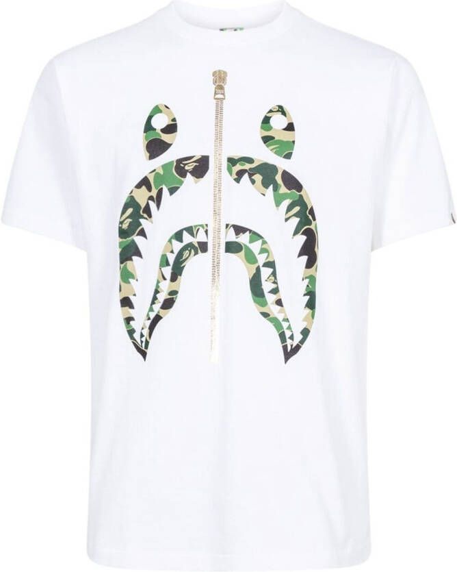 A BATHING APE T-shirt met camouflageprint Wit