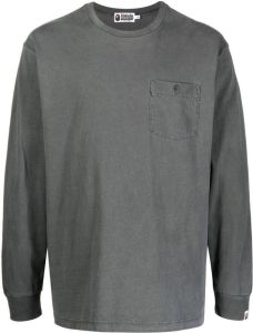 A BATHING APE chest pocket long sleeve T-shirt Grijs